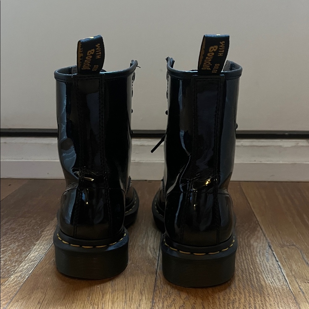 Dr. Martens Black Patent Combat Boots - Picture 3 of 7